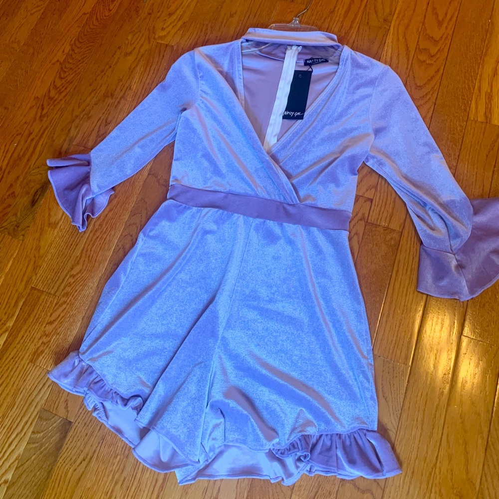 Lilac Velvet Romper